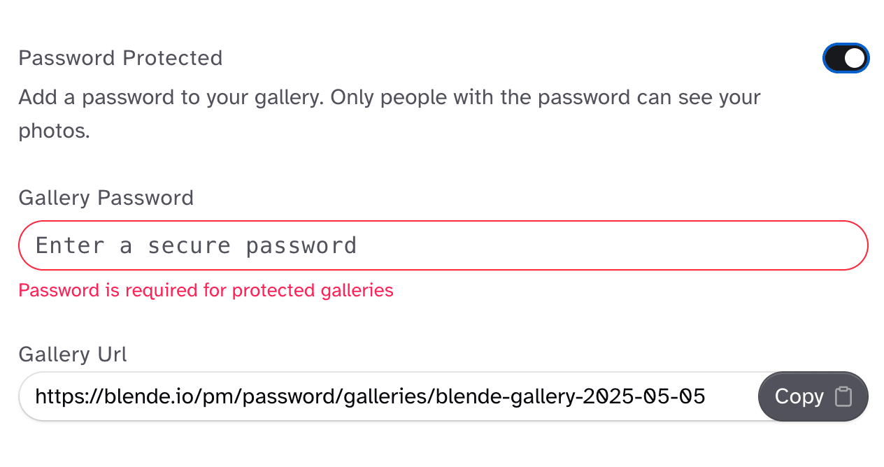Password Protected Gallery