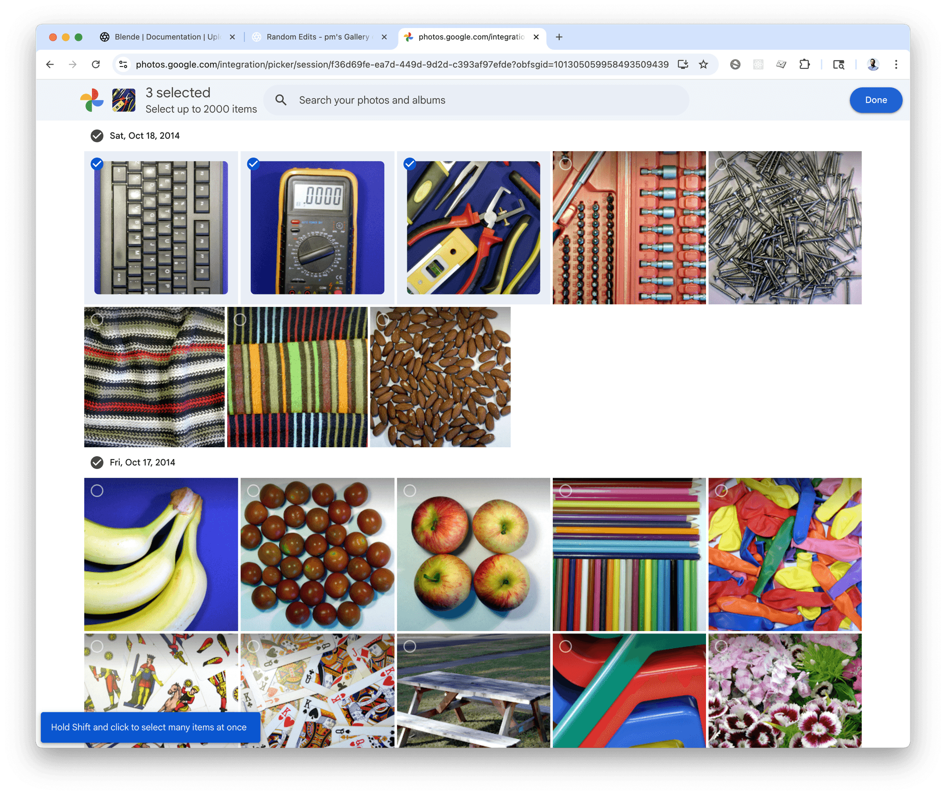 Google Photos Selection