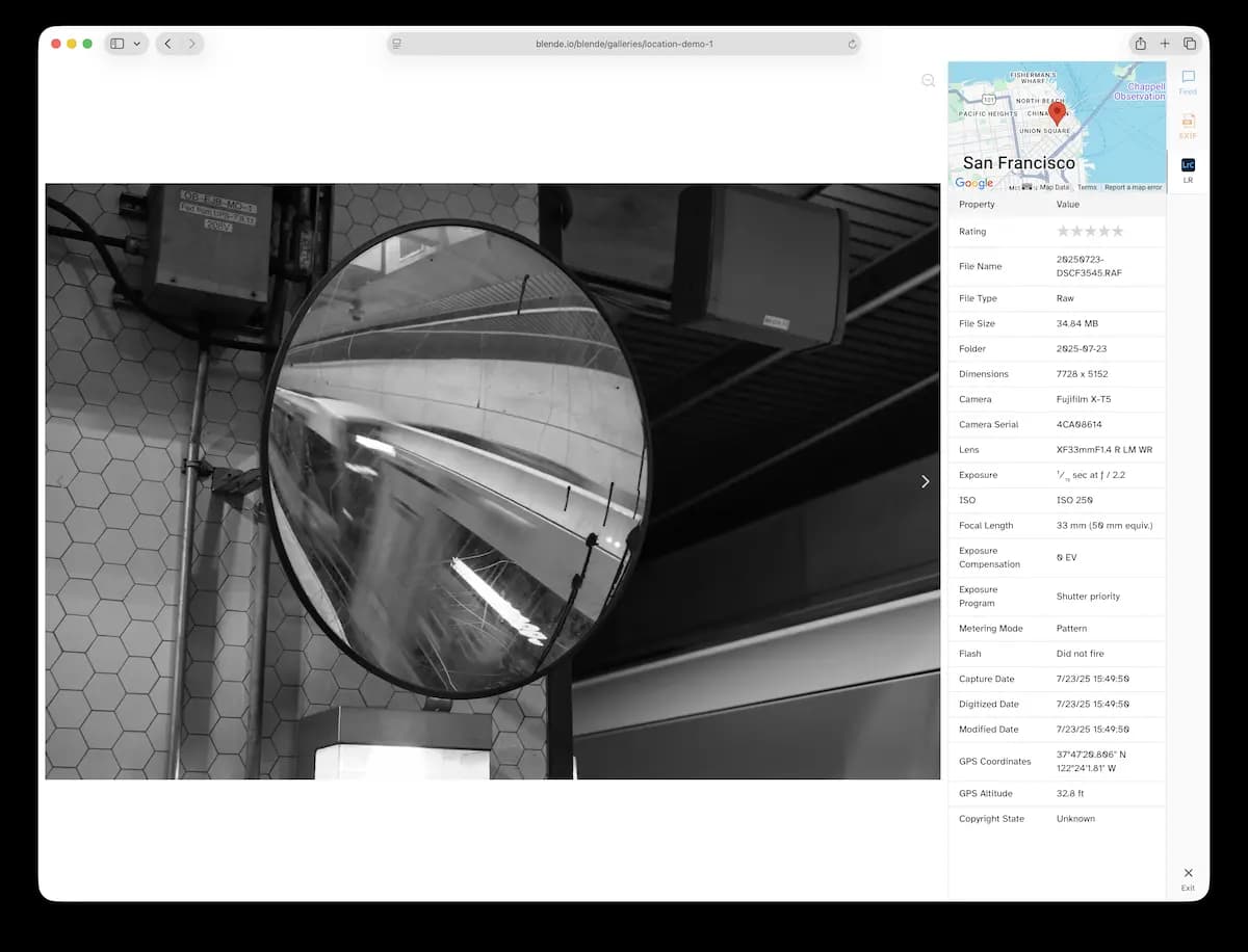 EXIF and Lightroom Data