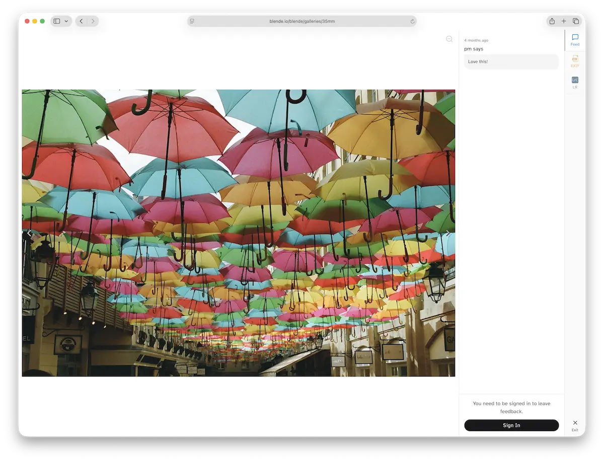 Client feedback feature