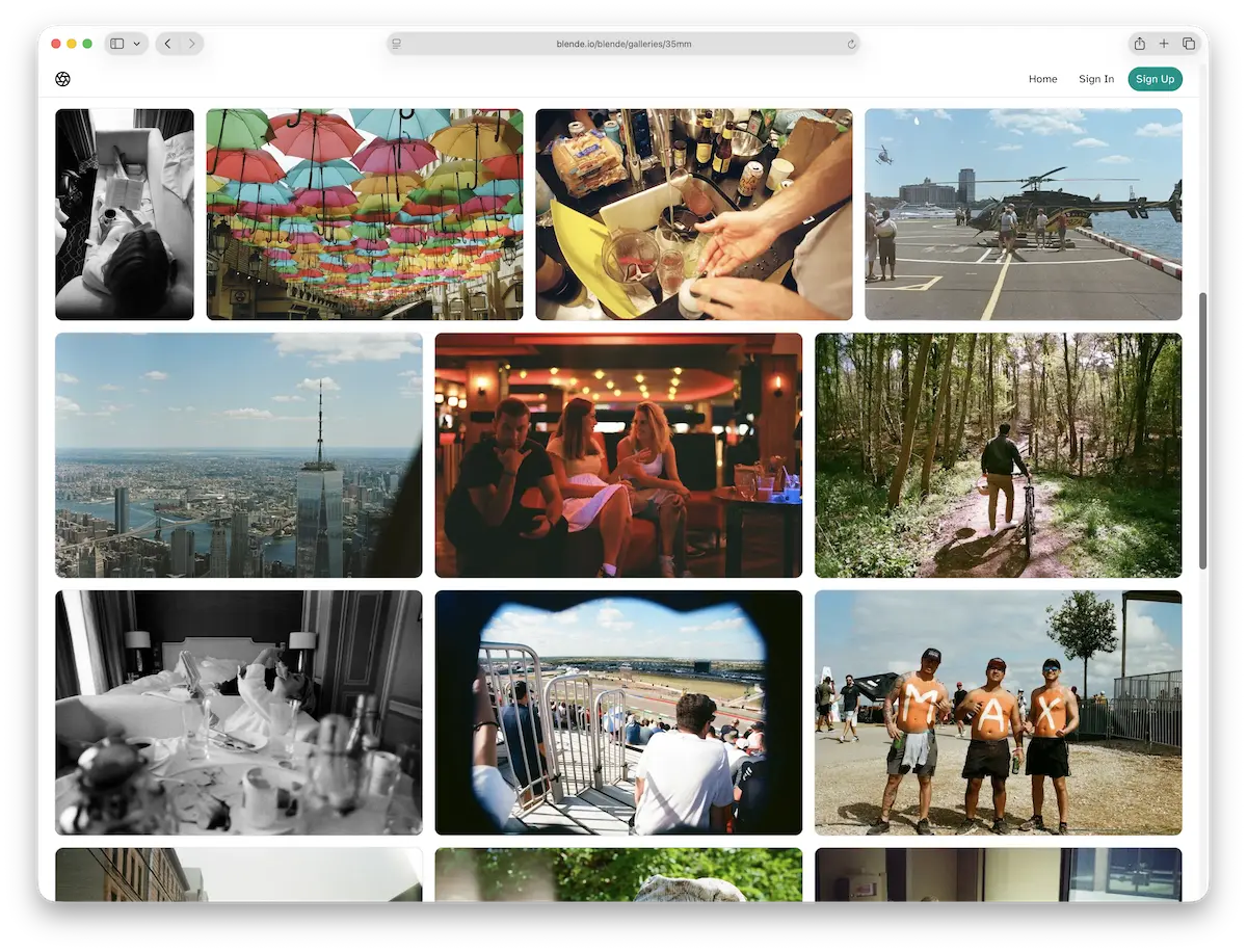 Justified layout gallery